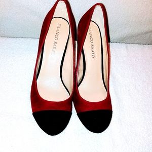 Franco Sarto Red Suede Pumps